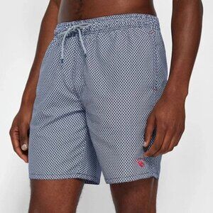 Ted Baker size 7 The World's Your Lobster Larkman Blue White Swim Trunks